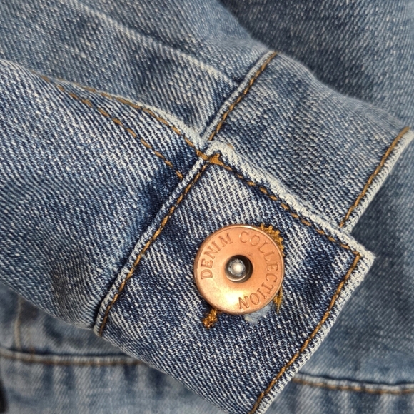 Cisono Classic Blue Distressed Denim Jacket  Size L - Picture 5 of 7